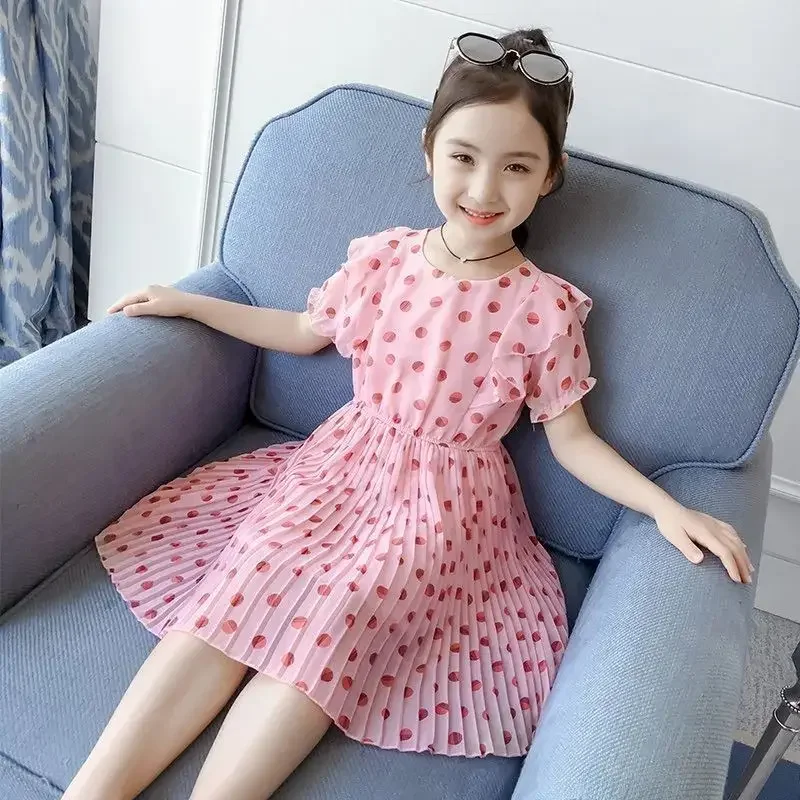 

Childrens Clothing Girls Dress Summer 2024 New Girls Fashion Princess Dress Children's Chiffon Dress Kids Dresses for Girls 4-6y