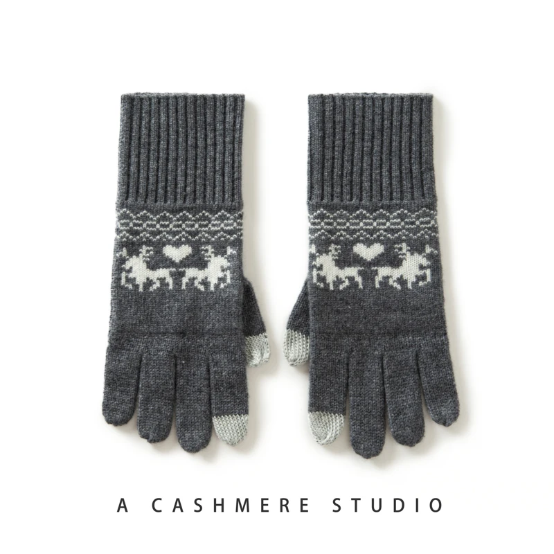 Winter High-Quality Cashmere Touch Screen Gloves Women Soft Warm Stretch Knit Mittens Full Finger Guantes Female Crochet Luvas