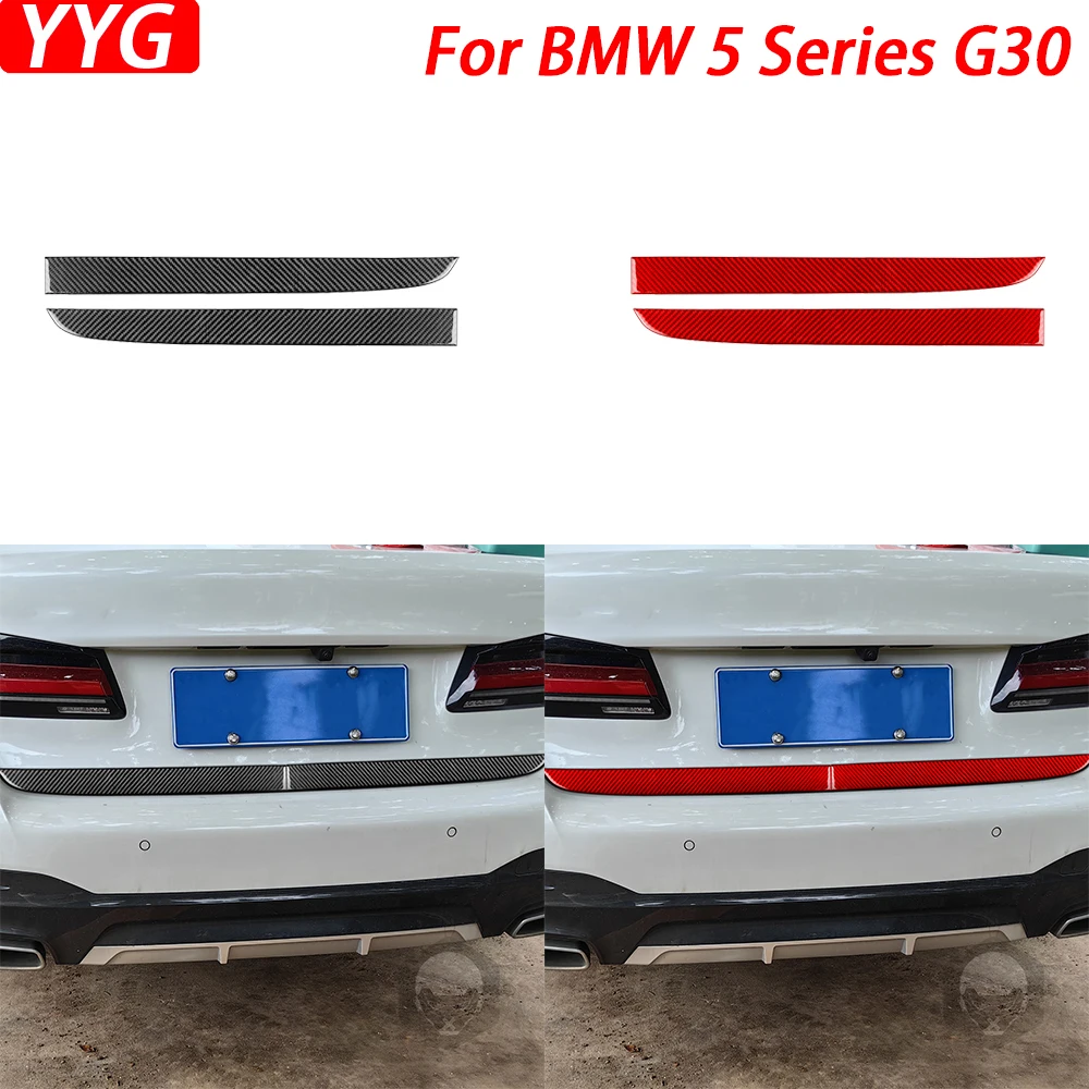 

For BMW 5 Series G30 2016-2022 Real Carbon Fiber Trunk Back Door Protector Panel Trim Strip Car Decorative Accessories Sticker