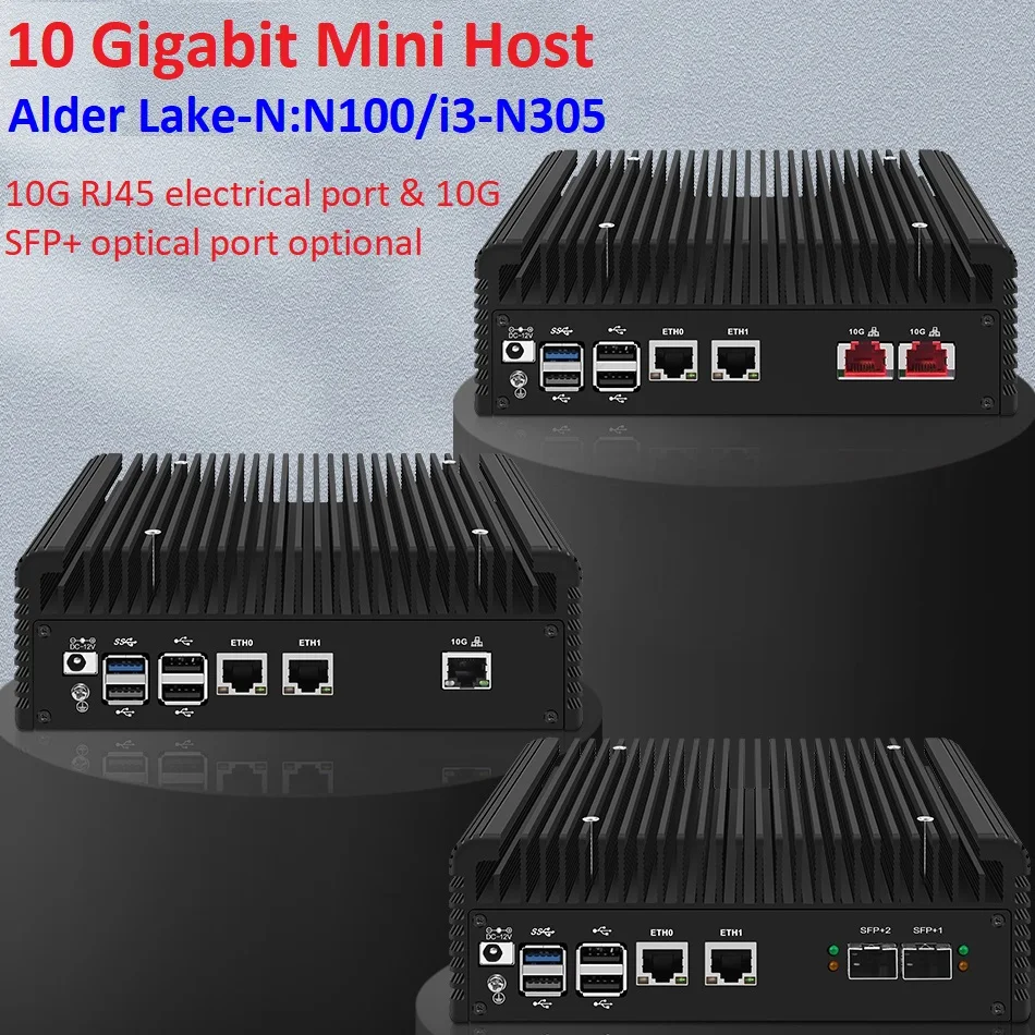Topton Intel I3 N305 Solid Mini PC N100 2x 1x 10G Lans Sfp+ NAS Firewall