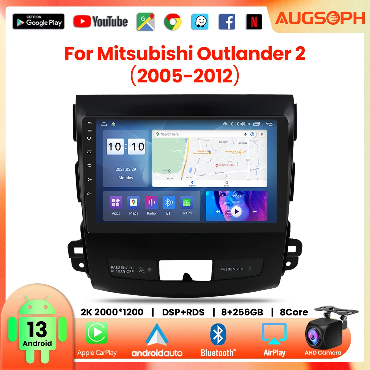 

Android 13 Car Radio For Mitsubishi Outlander X1 2 2005-2012, 9inch Multimedia Player With 4G Carplay & 2Din GPS Navigation.