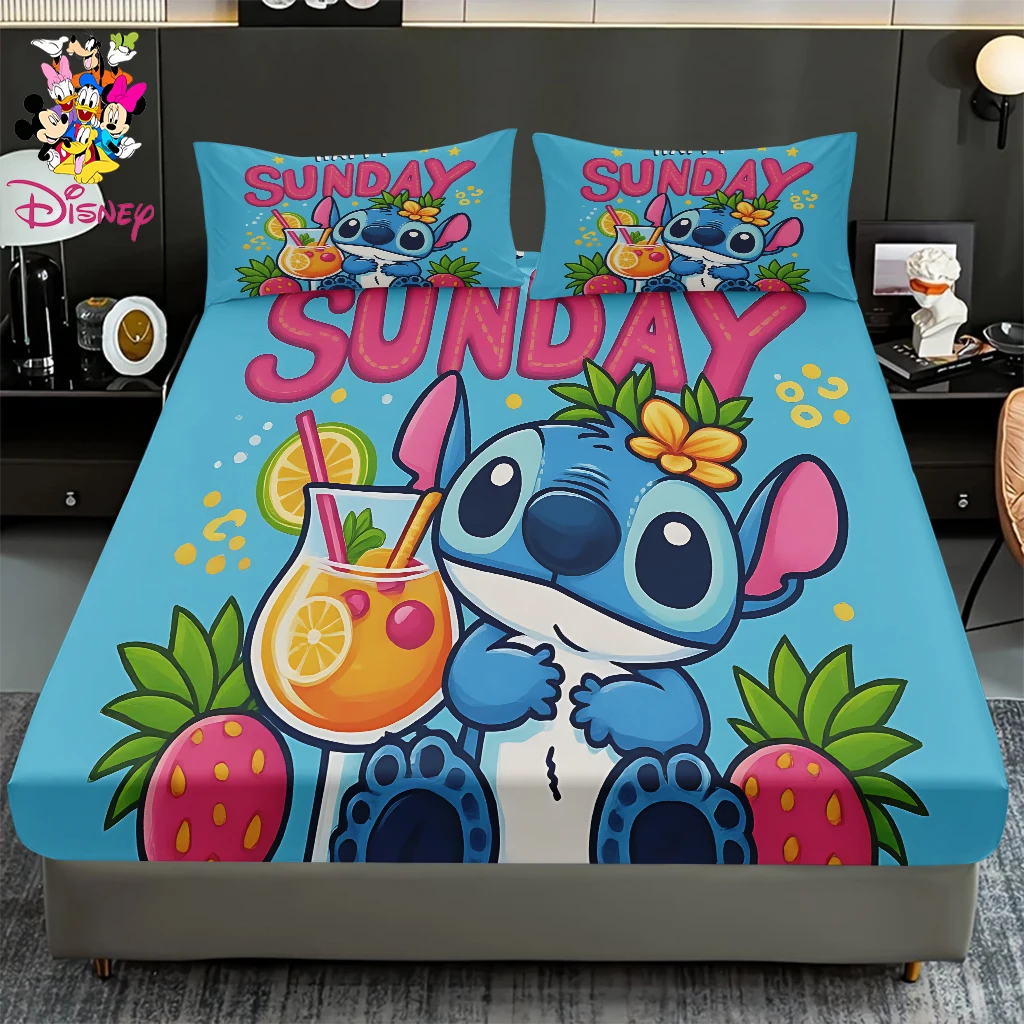 

2/3 шт., набор простыней Disney Stitch Holding Juice, праздничное украшение для спальни и общежития
