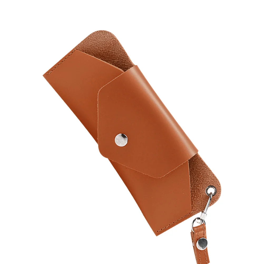 

1Set Hanging Glasses Bag PU Material Smooth Small Size Scratch Resistant Lightweight Portable Outdoor Eyeglass Pouch for Lens