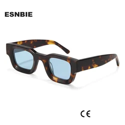 Rhevis Brand Design Handmade Acetate Thick Rectangle Sun glasses For Men Chunky Square Women Sunglasses Retro 90S Shades UV400