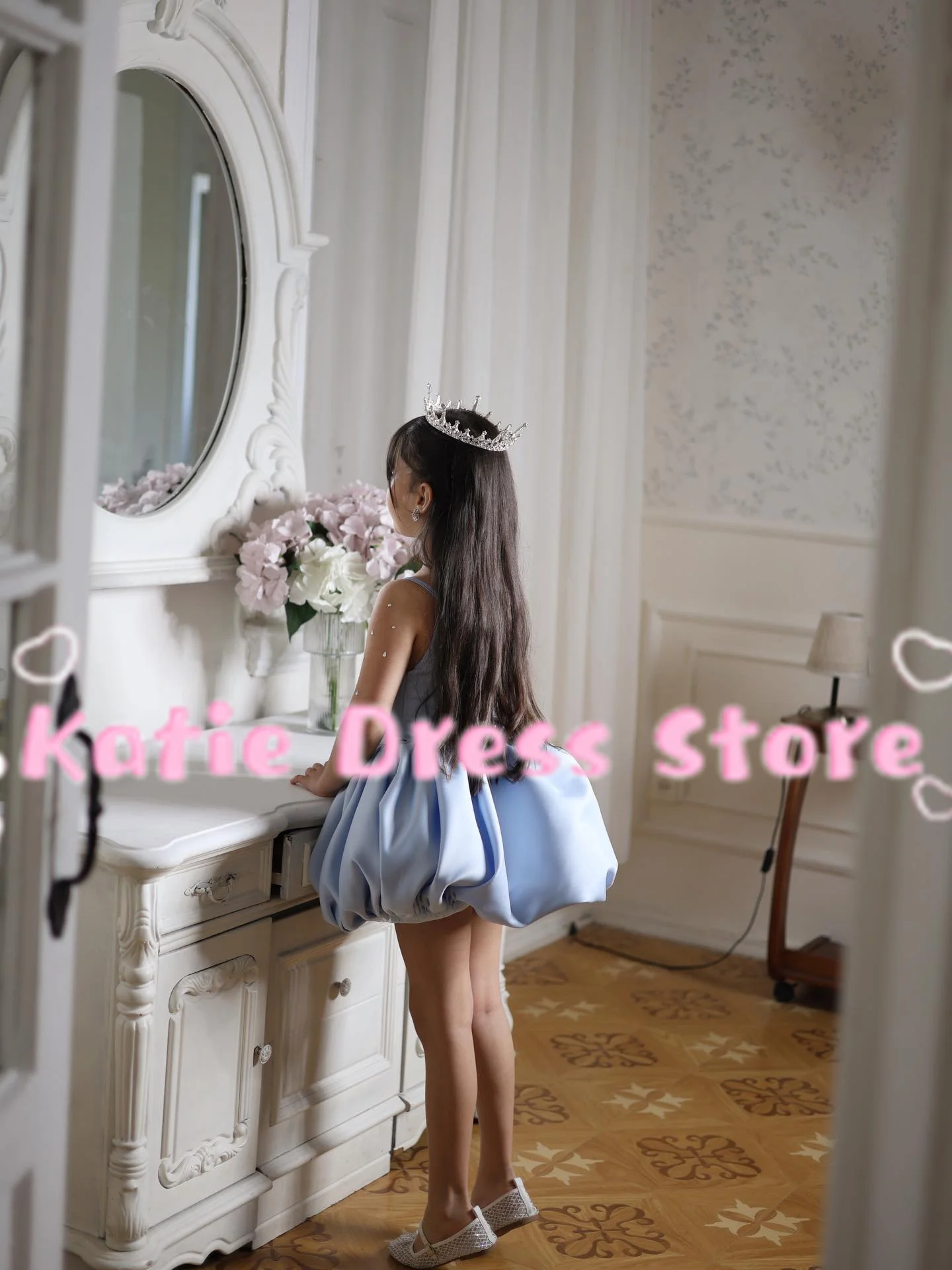Elegantes Blumenmädchenkleid für Hochzeit, Satin, ärmellos, Prinzessin, Kindergeburtstag, Erstkommunion, Ballkleider, individuell gestaltet