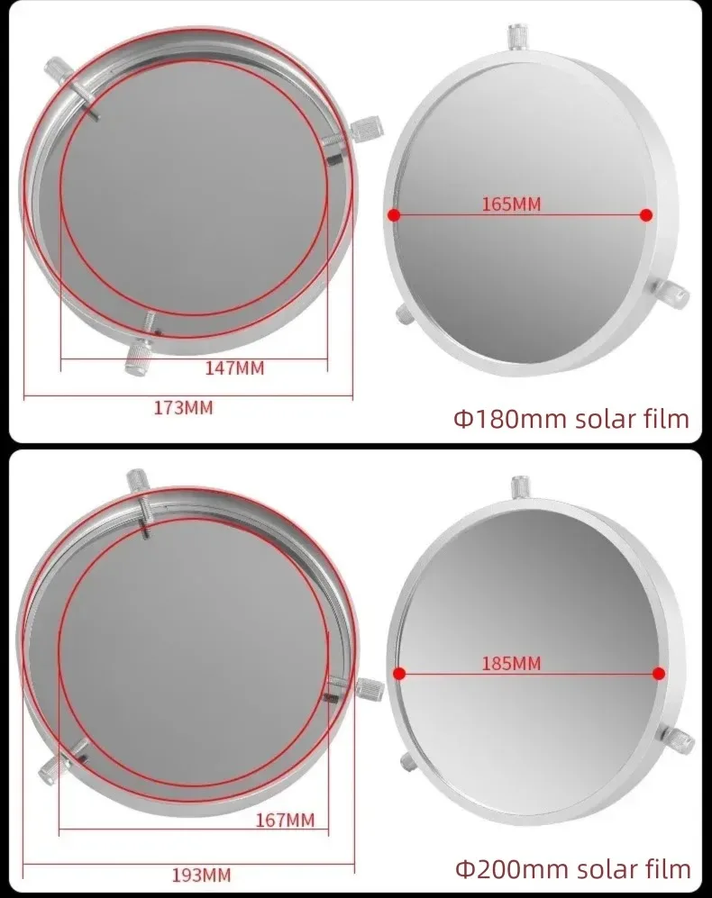 Angeleyes Sonnenfilter für Sonnenfinsternisse und Sonnenfleckenbeobachtung, kompatibel mit 80-250mm Teleskopen – Detail 14
