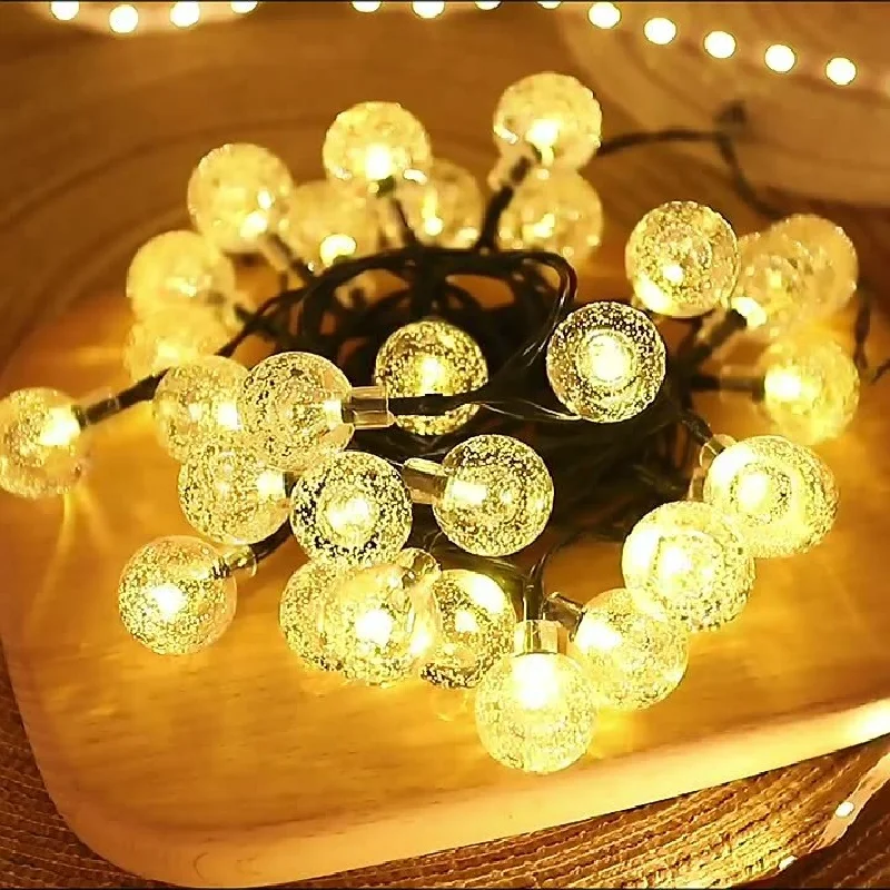 

100LEDs Outdoor Waterproof Solar LED Crystal Globe Solar String Lights Outdoor Lights With 8 Lighting Modes Halloween Decoration
