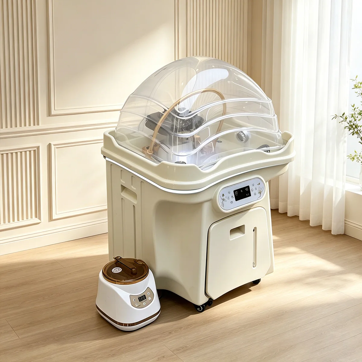 Alat Hidroterapi SPA Sirkulasi Air, Bak Cuci Rambut Portabel yang Praktis, Kapasitas Penyimpanan 60L + Kapasitas Pembuangan 30L