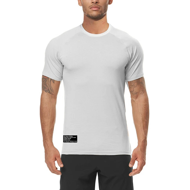 

Летние мужские футболки для бега, эластичные быстросохнущие компрессионные майки, обтягивающая спортивная одежда для фитнеса и тренировок в зале, футболка для мужчин