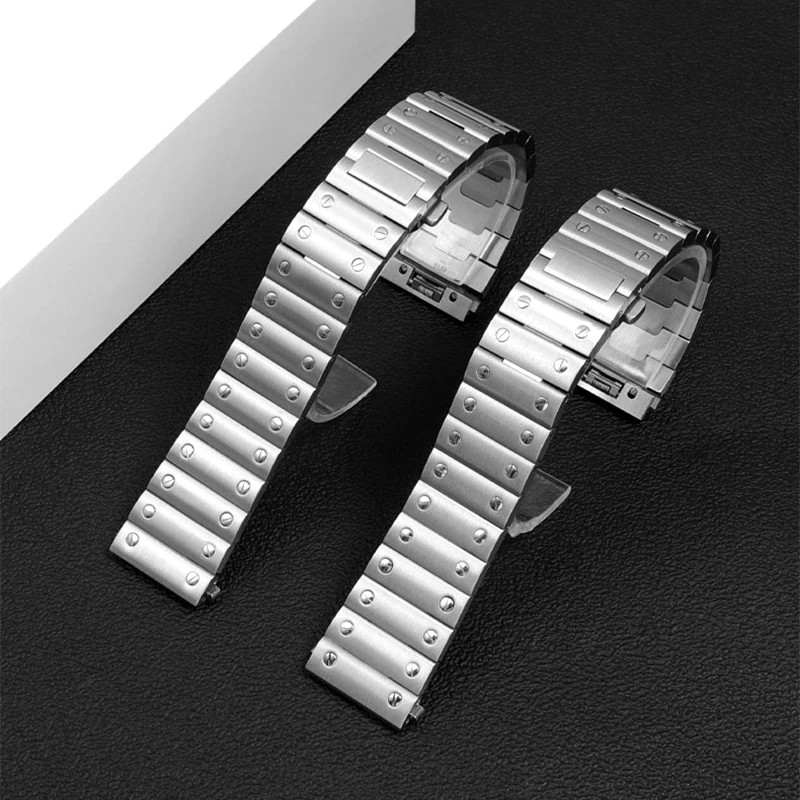 Best Quality Steel Watch Bracelet Band Chain For New Santos WSSA0019 WSSA0009 WSSA0010, Rapid Apart Install Watch Parts