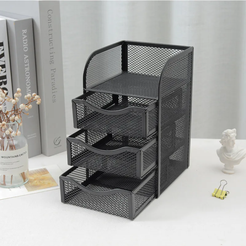 Desktop metal partition drawer storage box Stationery supplies classification storage box rack