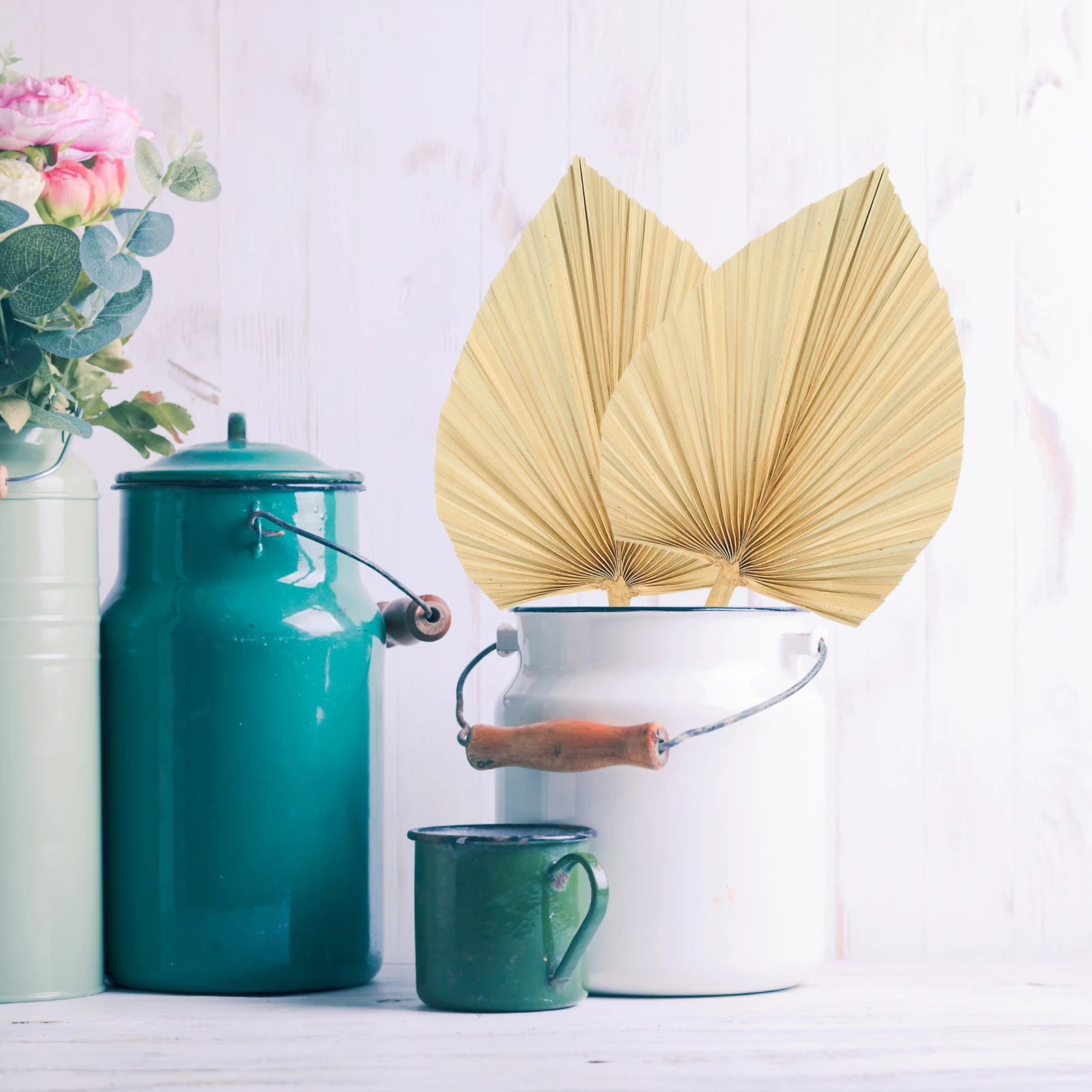 

3pcs Dried Palm Leaf Decor For Wedding Party Flower Arrangement Indoor Outdoor Wall Hanging Scene Layout Prop Festival