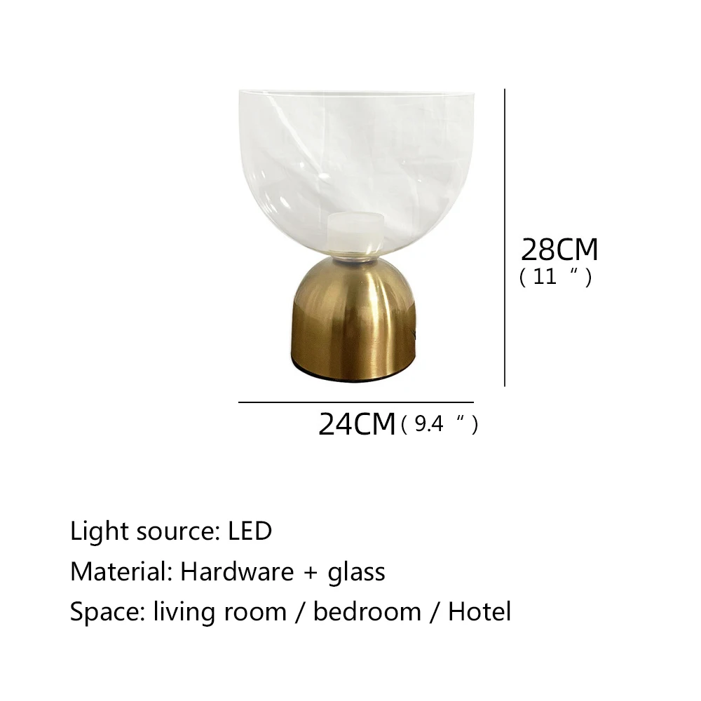 TYLA Nordic Table Lamp Contemporary Simple Creative Glass Desk Home Decorative LED Light