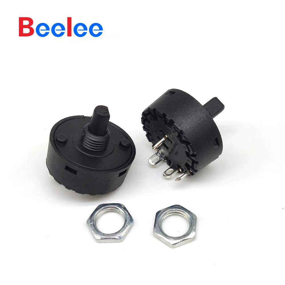 50PCS Beelee 3A 250VAC Round Rotary Switches 3 Position Rotary Switch For Blender Selector