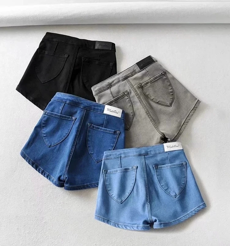 

High Waist Elastic Denim Shorts Women's Sexy Bodycon Slimming Tight High Elasticity Hot Pants Summer New Style Casual Jeans