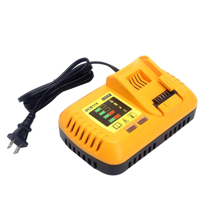 8A DCB118 Battery Charger for Dewalt Battery 10.8V 12V 14.4V 18V 20V DCB200 DCB101 DCB115 DCB107 DCB105 DCB140(US Plug)