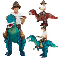 Kids T-Rex Dinosaur Inflatable Costume Child Anime Purim Halloween Christmas Party Cosplay Costumes Dress Suit for Boys Girls