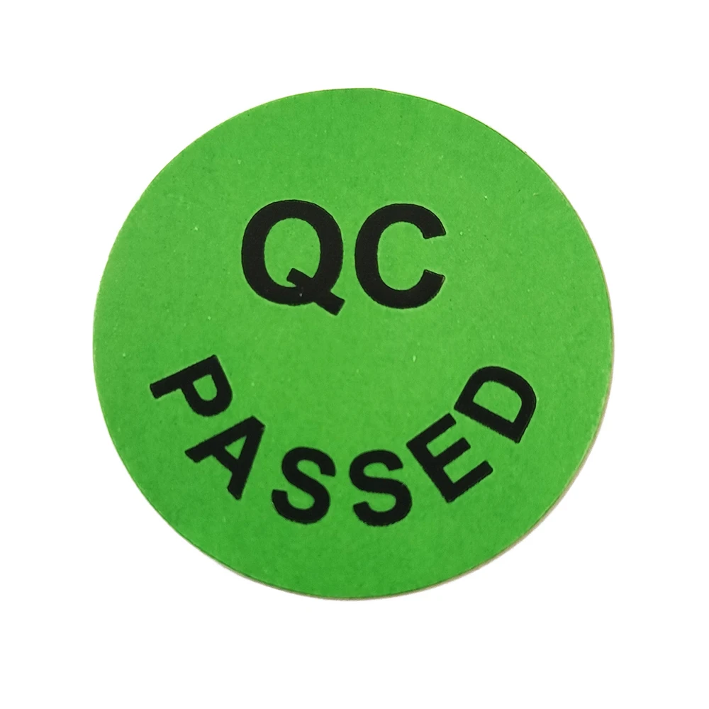 

100pcs 2cm QC PASSED Paper Label Sticker Qualtity Control Green Tag for Factory Product Check Manufacture Processing Inspection