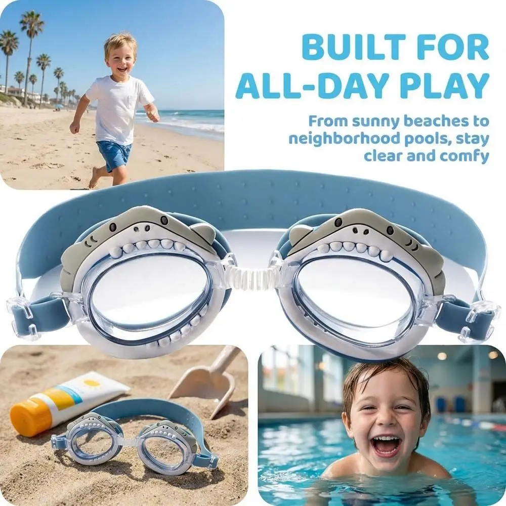 Cartoon Animal Children's Swimming Goggles Adjustable Glasses Strap Waterproof Kid Swimming Goggles HD Vision Cute view 5