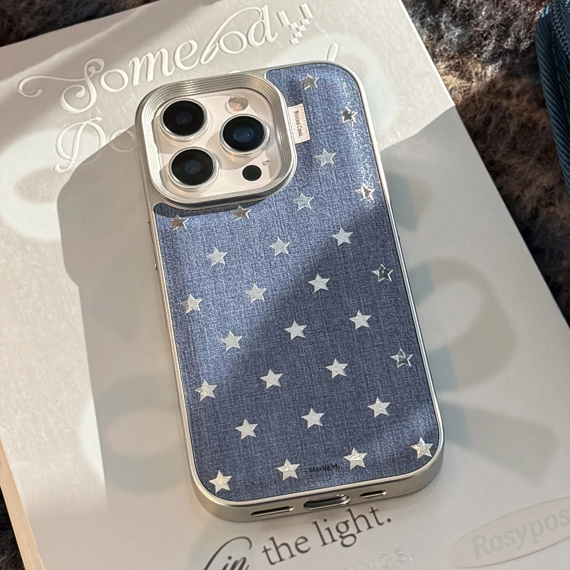 เคสโทรศัพท์ลายหนังยีนส์แบบเต็มจอสไตล์เกาหลีสำหรับ iPhone 16 15 14 13 12 11 Pro Max ป้องกันการกระแทก