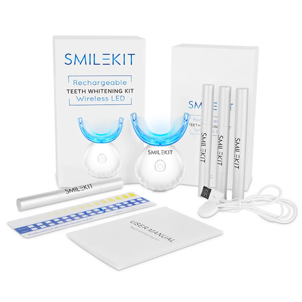 Tooth Whitening Set with LED Light Tooth Whitening Oral Care Set Cold Light Tooth Whitening gel Whitening Instrument USB Light