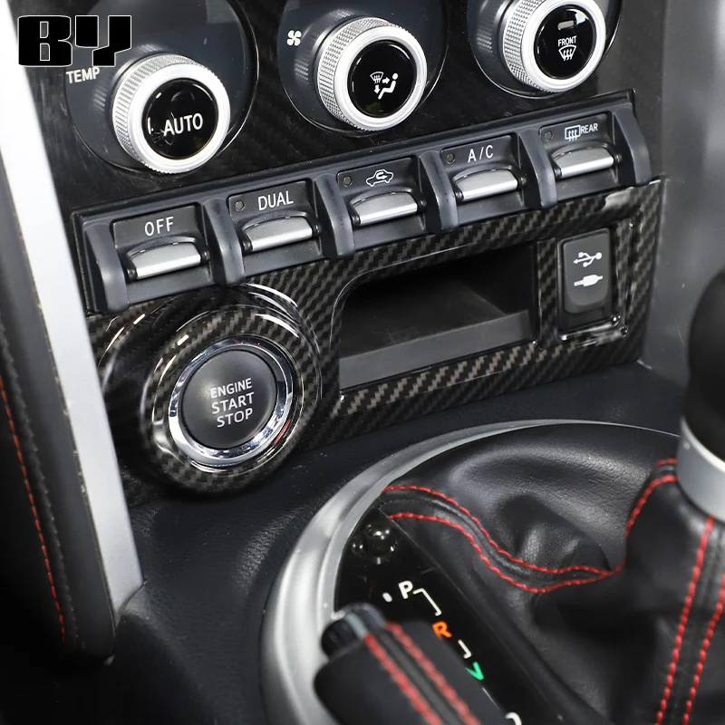 For Toyota FT86 GT86 Subaru BRZ 2012-2020 ABS carbon fiber Start Stop Engine Button Panel Trim Decorative Cover Car Accessories