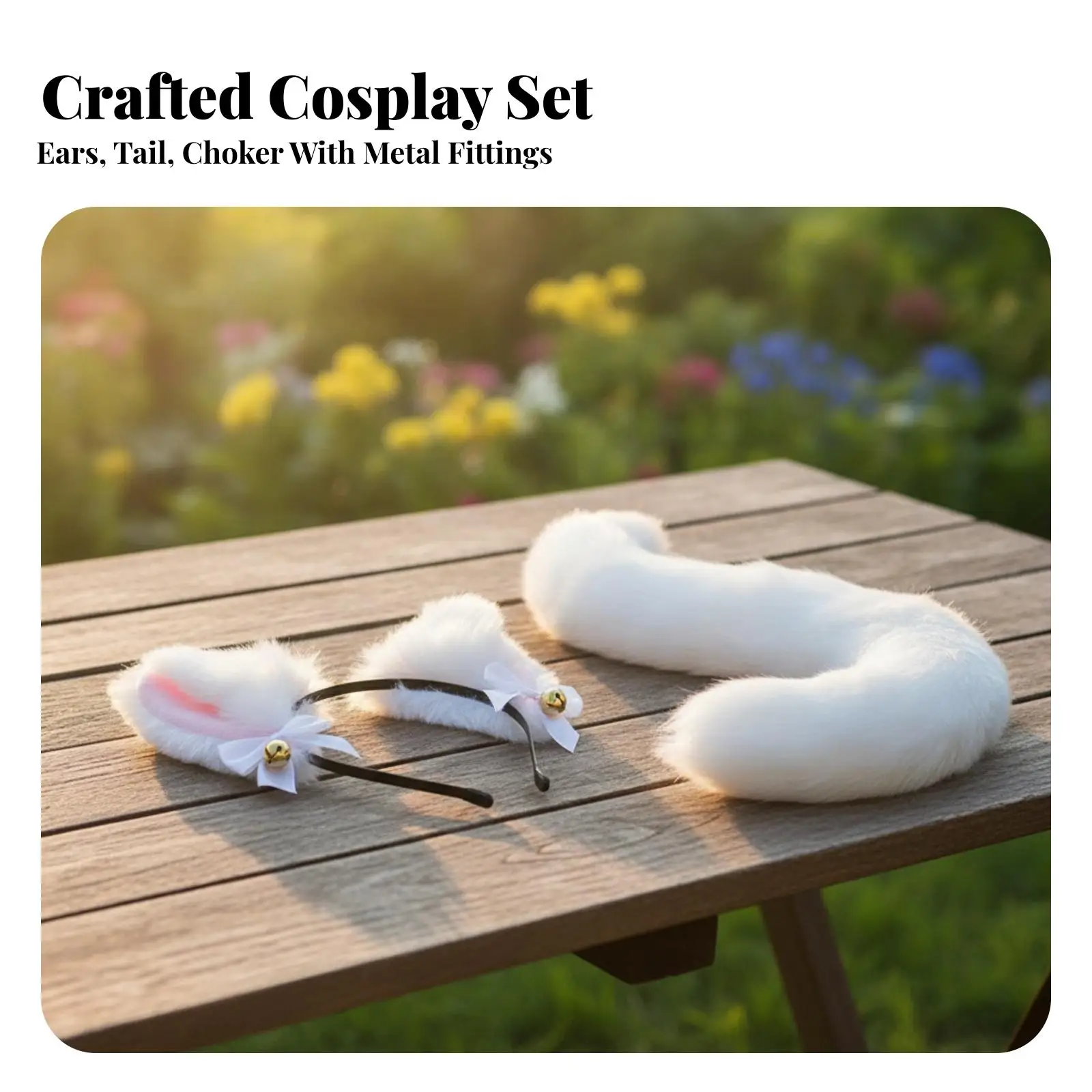 Furry Cat Ear Headpiece Cosplay Hairband Anime Head Accessories for Women Girls Costume Party Stage Performance Wear