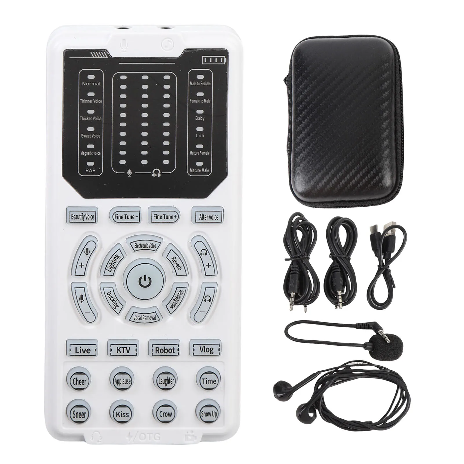 Disguiser de voz Plug and Play 8 efectos de sonido cambiador de voz portátil promueve el ambiente fácil de usar para teléfonos ordenadores tabletas