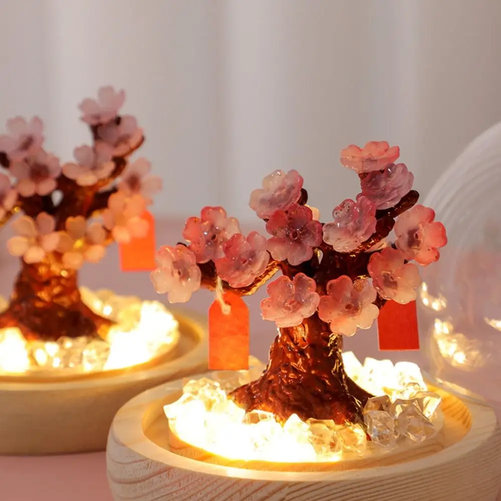 Home Decor Handmade Peach/Cherry Nightlight Simulated Exquisite Flower Table Lamp Creative Ambiance Light Christmas