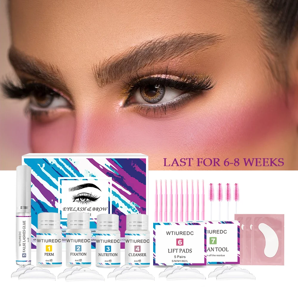ชุดดัดขนตาคิ้วสําหรับ Home - Salon Lash Lift และชุดเคลือบคิ้ว, Simple DIY Curly Lashes และ Natural Brows