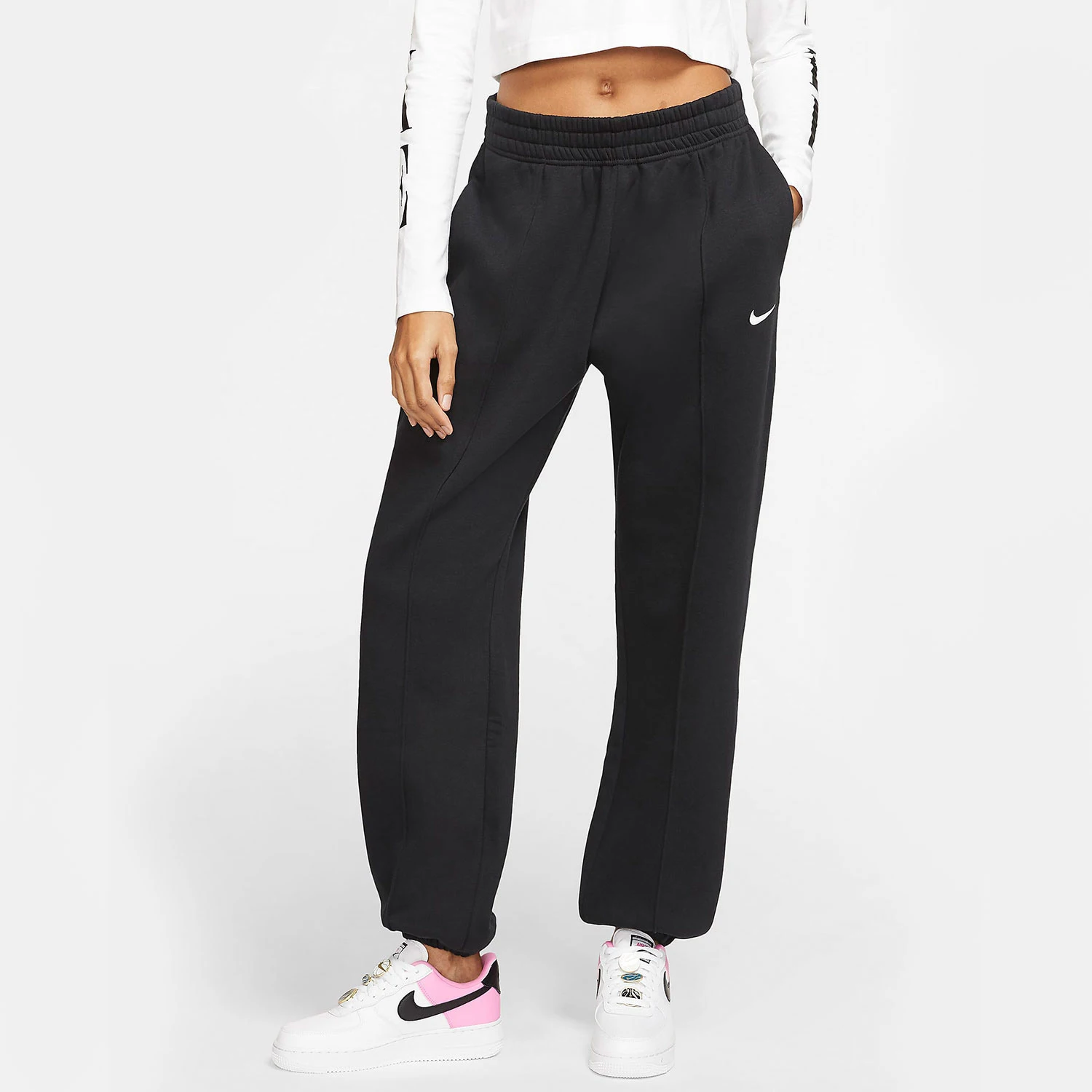 

Nike Originals женские осенне-зимние вязаные флисовые уличные теплые зауженные брюки BV4090-010