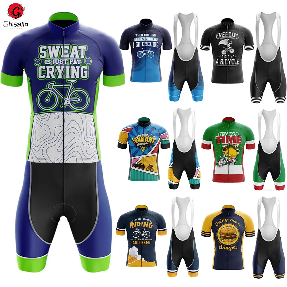 

21 New Style 20 Cycling Jersey Set Bicycle Suit Bike Summer Sleeve Men Bib Shorts Clothes Por Team Men Bike 20D Gel Pad Lasting