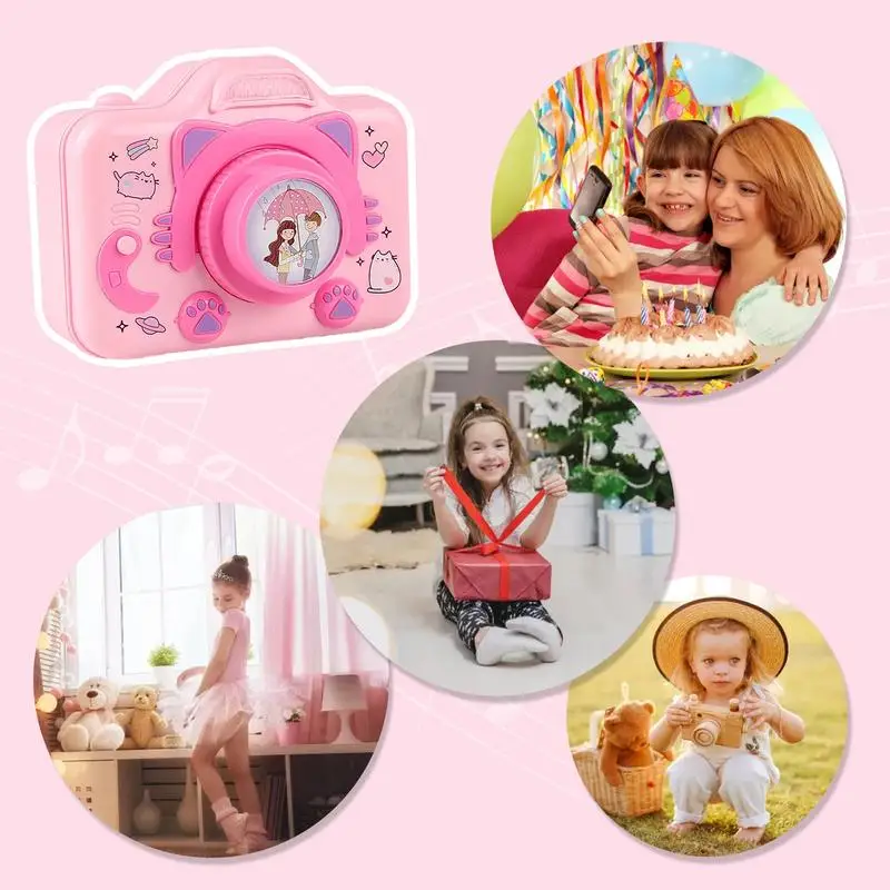 Giocattolo per fotocamera per ragazze flessibile per bambini giocattoli per fotocamera per bambini giocattoli per stelo in età prescolare proiettore con proiettore per carillon fotocamera per diapositive giocattolo