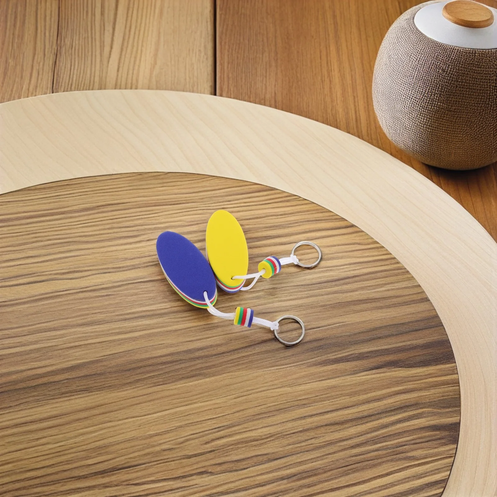 

6pcs Floating Keychain Unique Surfboard Design Oval Foam Ring For Boating Fishing Surfing Swimming Outdoor Sports Rafting