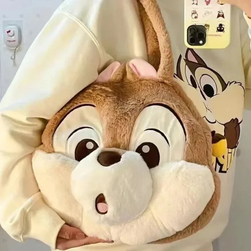 Plush cartoon bag chipmunk cute squirrel large capacity shoulder bag sweet versatile cute women bag