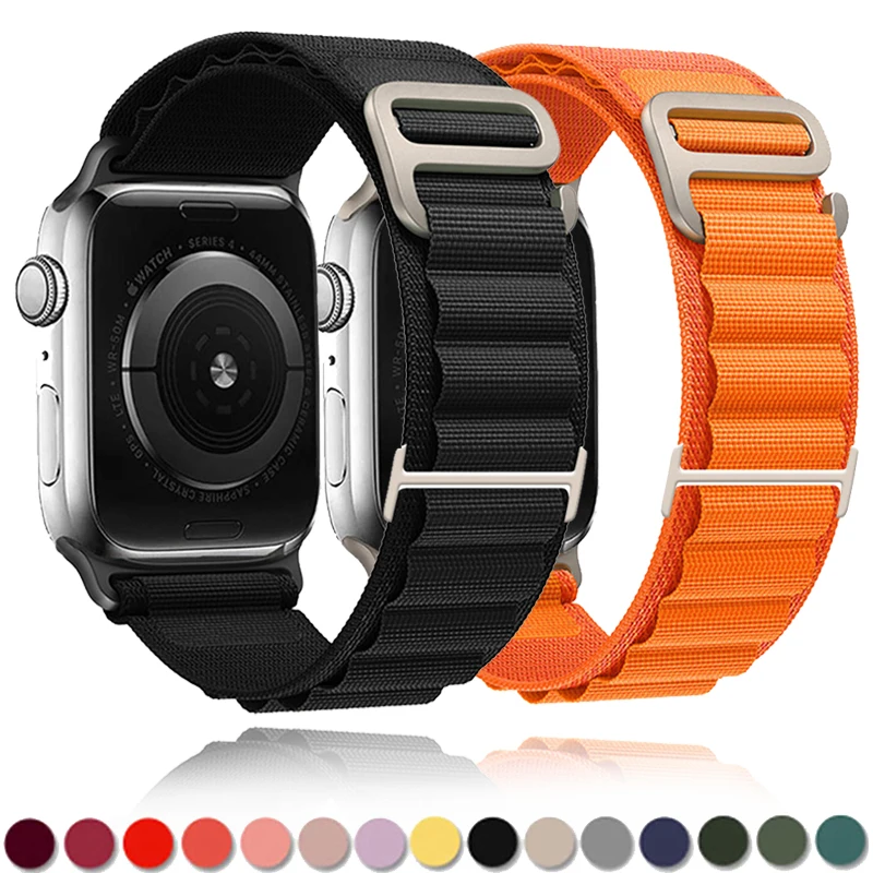 Alpine loop strap For apple watch band 42mm 46mm 49mm 45mm 41mm 44mm 40mm Nylon bracelet iwatch series 3 4 SE 5 6 7 8 9 10 Ultra