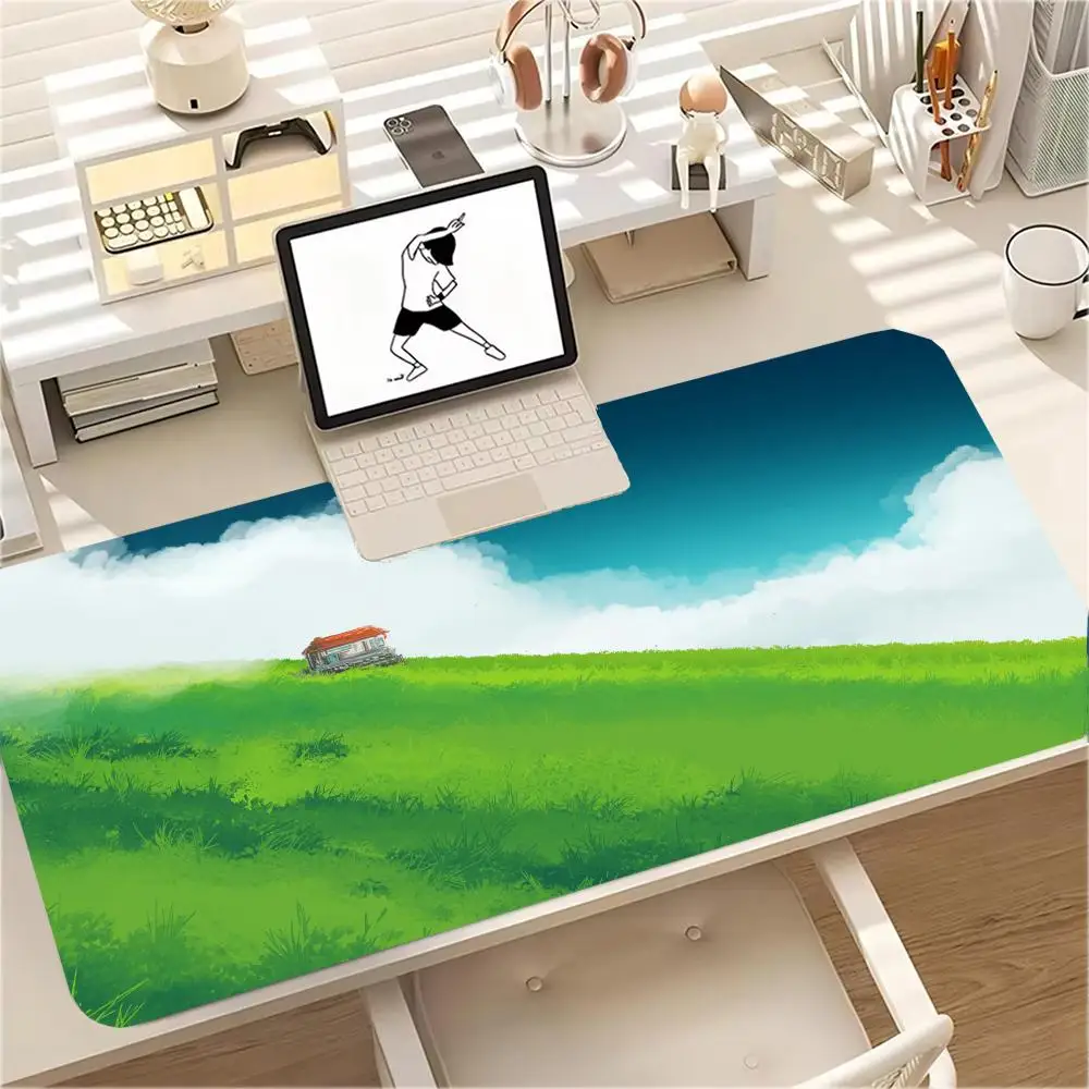 

Anime Natural Landscape Mouse Pad XXL Large PC Game Machine Rubber Anti-Slip Lock Edge Game Keyboard Office Expansion Table Pad