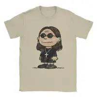 Camiseta para hombre Ozzy Osbourne y Charlie Brown inspirado novedad Camiseta de algodón camisetas de manga corta cuello redondo Tops Idea de regalo