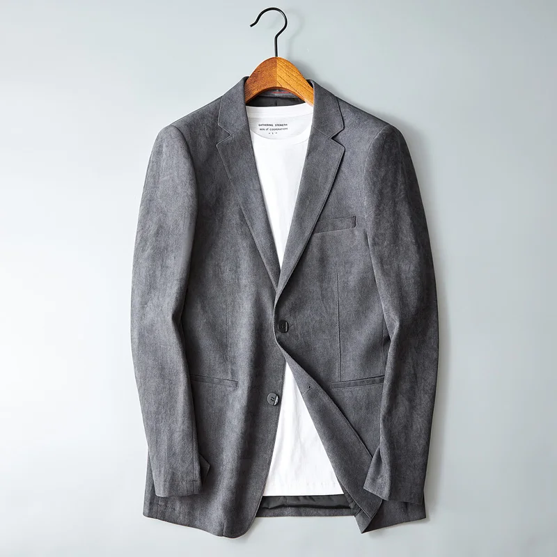 2024 Korean Style Men\'s Casual Suit High Velvet Fashion Business All Fashion Boutique Jacket Small Suit Jacket M-4XL