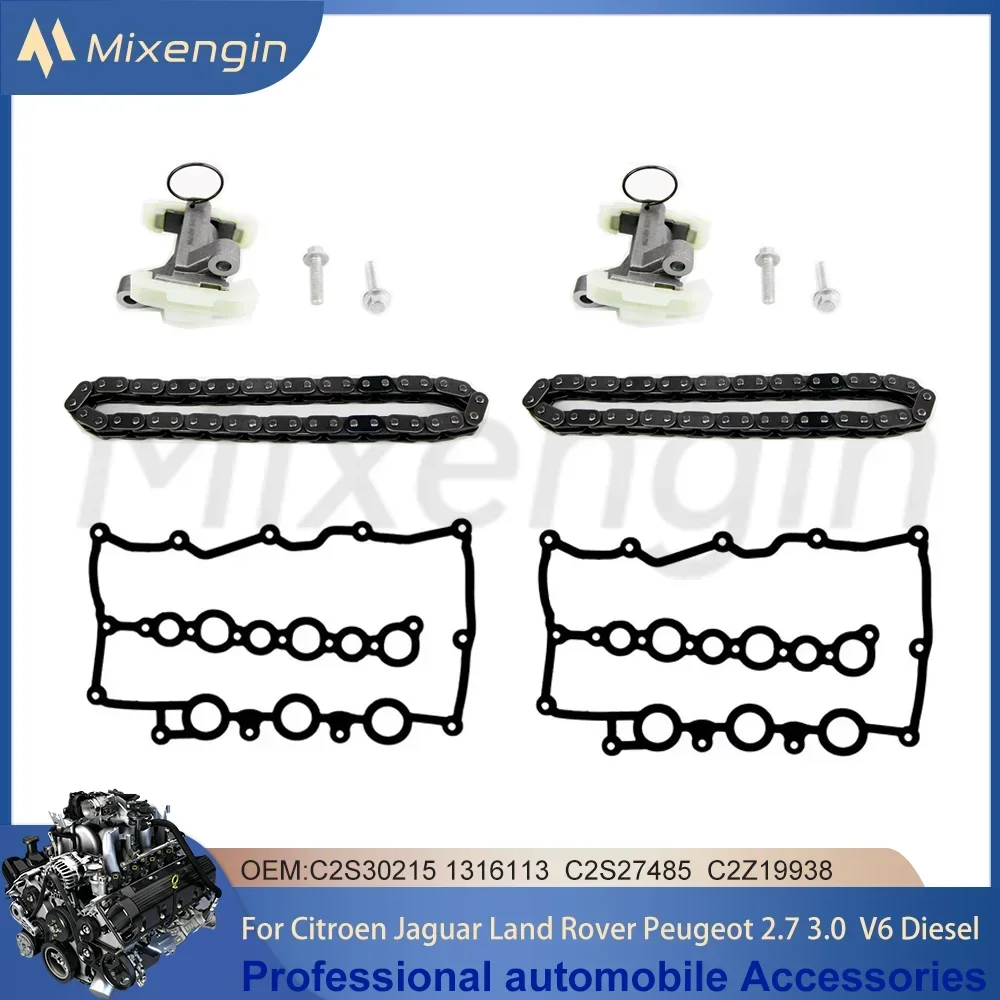 

Timing Chain Kit Valve cover gasket For Citroen Jaguar Land Rover Peugeot 2.7 3.0 L T V6 Diesel 13161132 2005-2018 Engine Parts