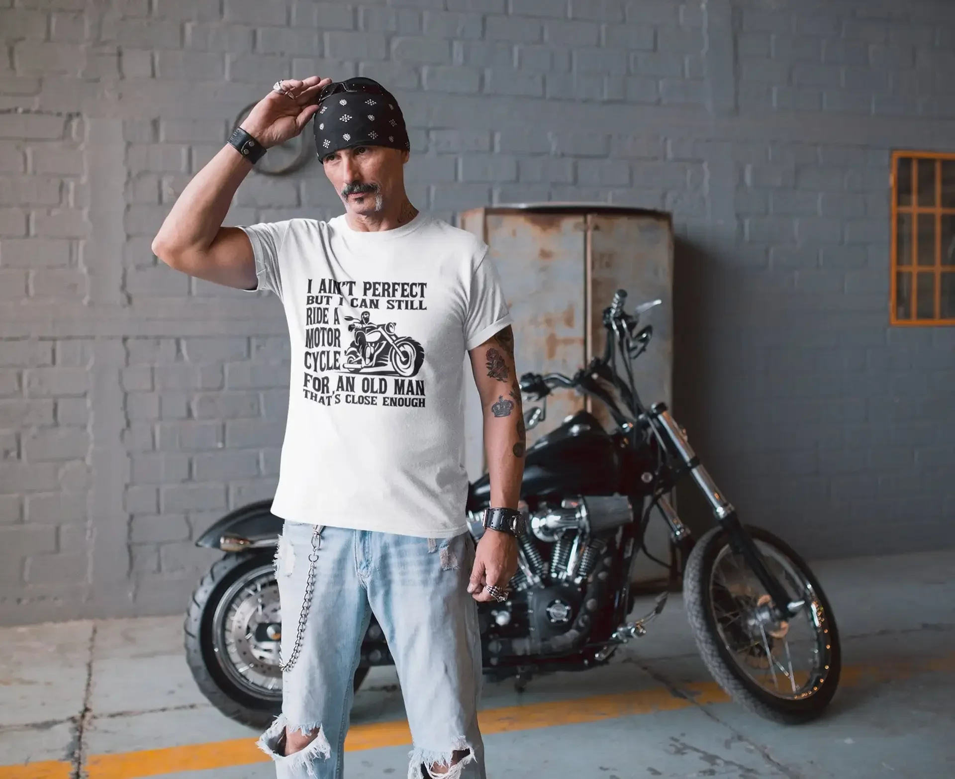 I Ain'T Perfect Motorcycle T Shirt For Him Biker Fathers Day S Riding Men