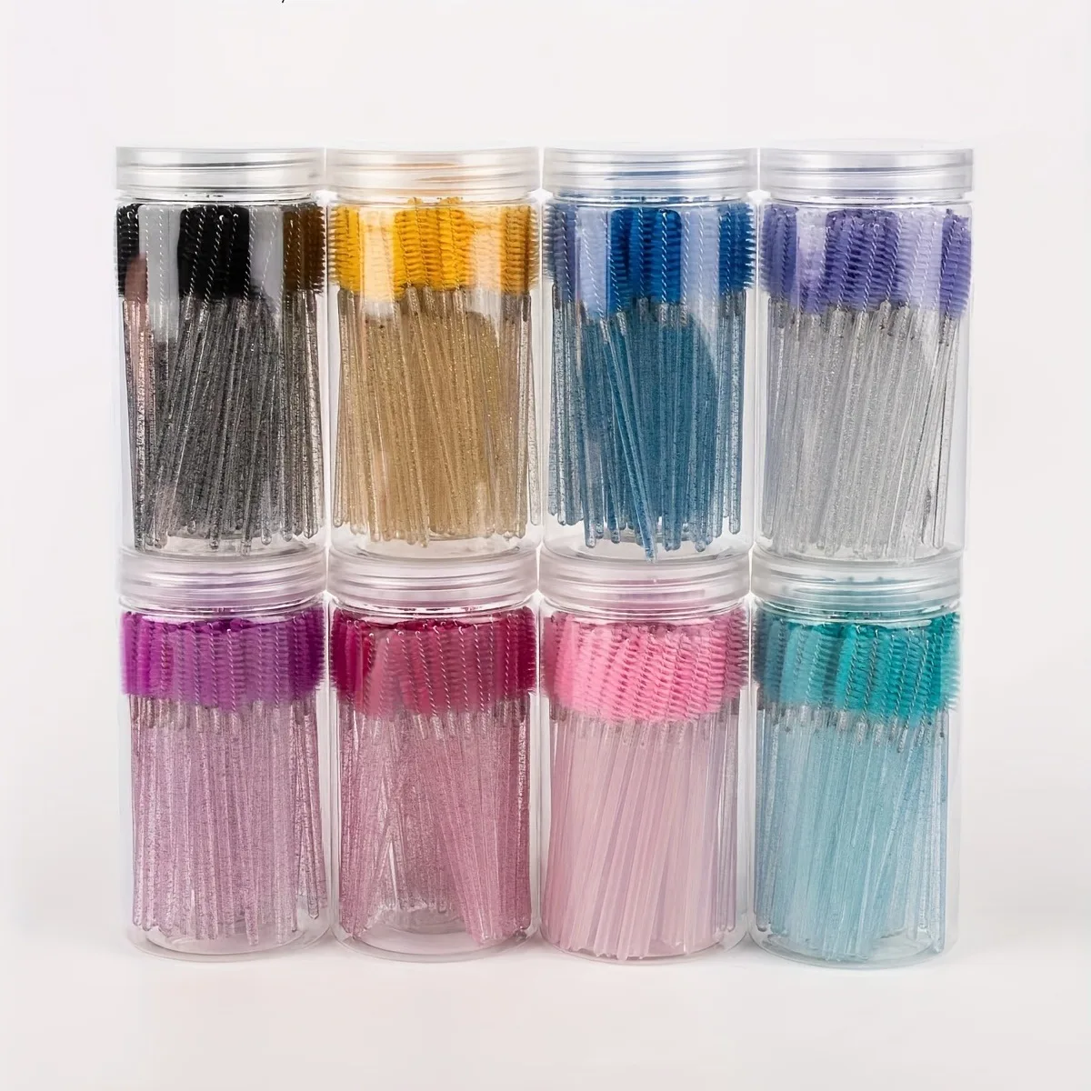 Venta al por mayor, 100 Uds., varitas de cepillo cosmético desechables con mango, venta al por mayor para herramientas de extensión de pestañas, máscara de nailon