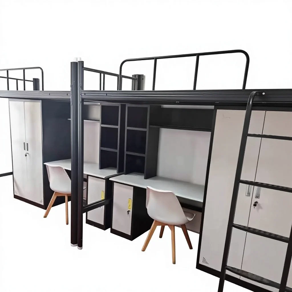 

dl-Metal Bunk Beds Wholesale Thickened Steel with Ladder School Hotel Knock Down Modern Bedroom School Furniture 5 - 10 Years#