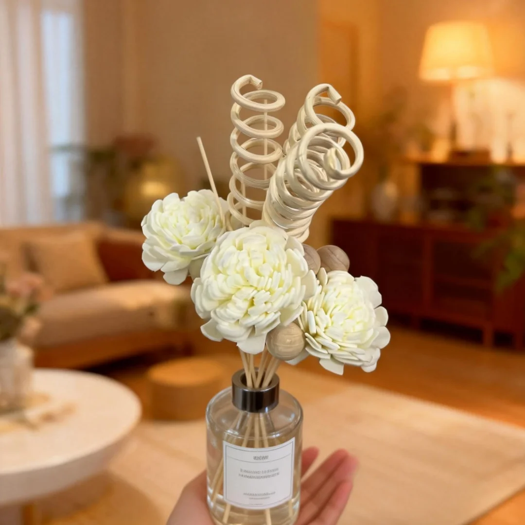 9PCS Artificial Flower Rattan Reed Fragrance Aroma Diffuser Refill Stick DIY Floral