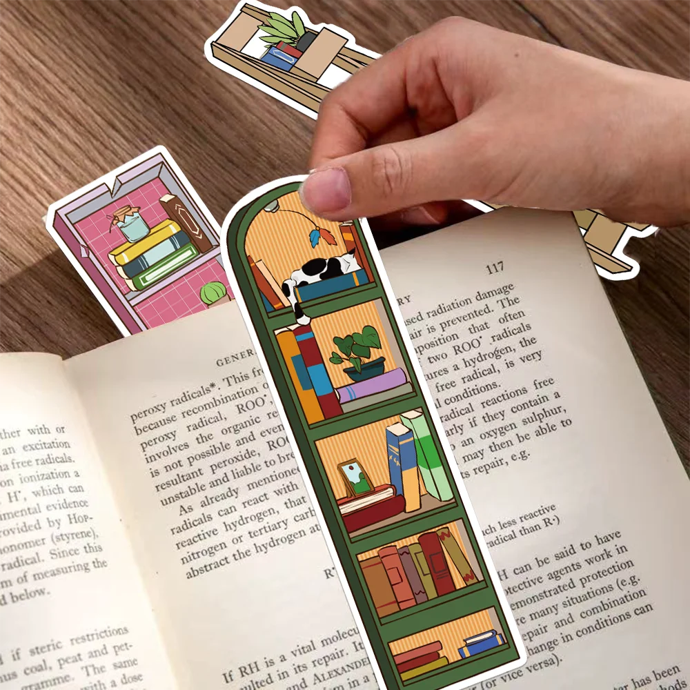 30/60pcs cat bookmark cartoon cabinet decoration reading book marking student creative gift DIY paper card page marker bookmarks