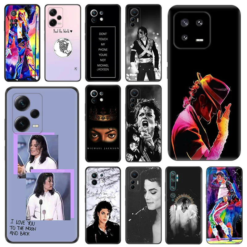 Michael Jackson Black Anti-Drop Phone Case For Redmi Note 12 Pro 11 11S 11Prime 11E 11T 11SE 10 Lite 10S A1 Plus 10C Cover