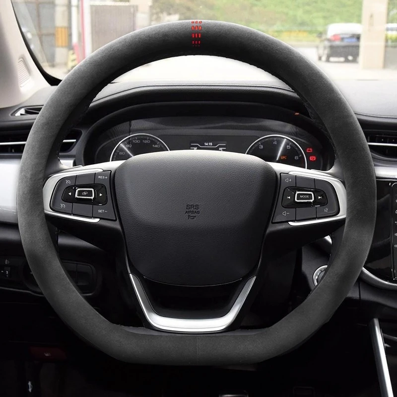 

For Chery Arrizo 5 Plus Tiggo 7 8 Plus 5X Non-Slip Four Season Universal Suede Steering Wheel Cover Wrap Car Interior Accessory