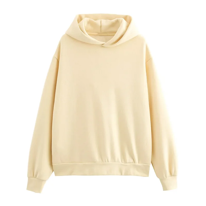 TRAF Hooded Coat 2024 Women\'s Autumn Elegant Oversized Pullover Outerwears Fashion Casual Beige Pink Yellow Grey Black Coats