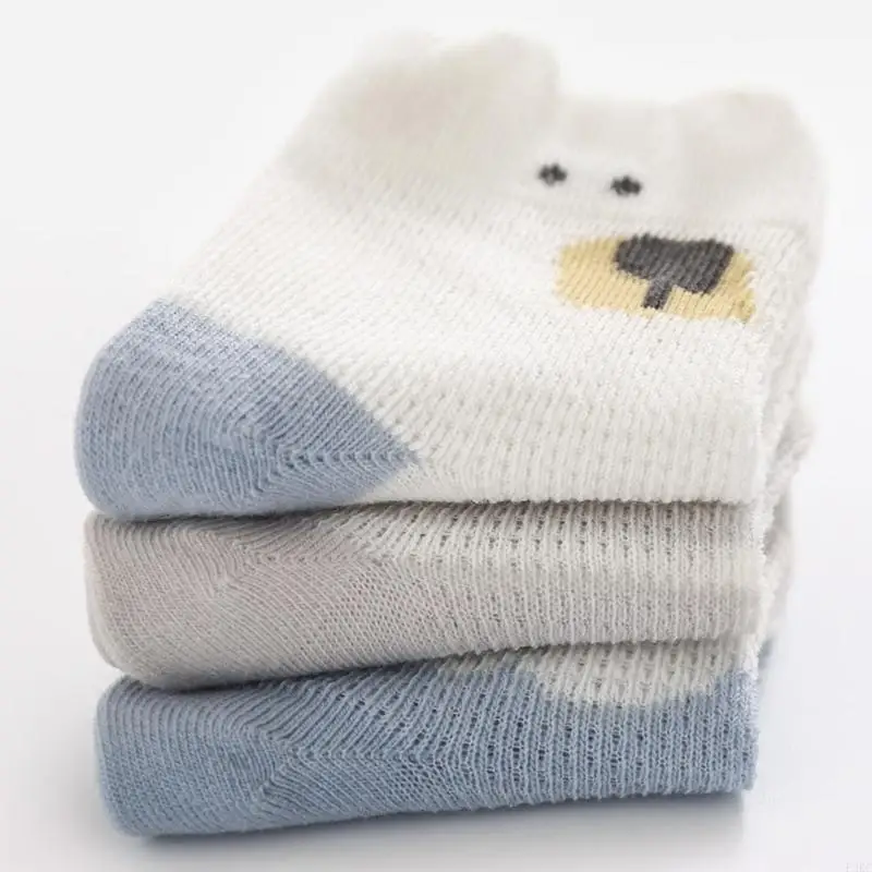 

F3KC Набор из 4 пар эластичных хлопковых носков, детские носки из тонкой сетки для повседневного ношения или вечеринки