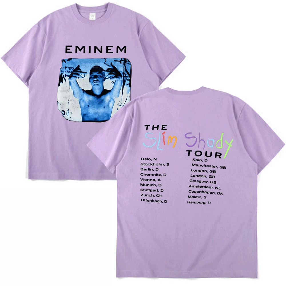 Vintage 1999 Eminem Slim Shady Tour New Print T Shirts Man Women Summer Cotton Short Sleeve T-Shirt Hip Hop Tops Tee Shirt Male